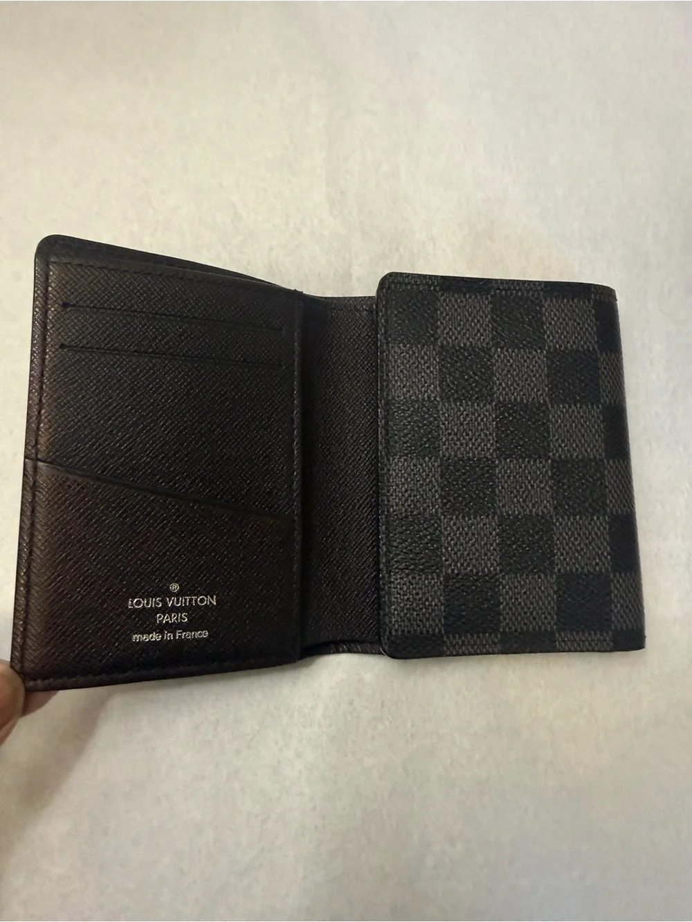 Louis Vuitton Men’s Black Damier Graphite Trifold Wallet